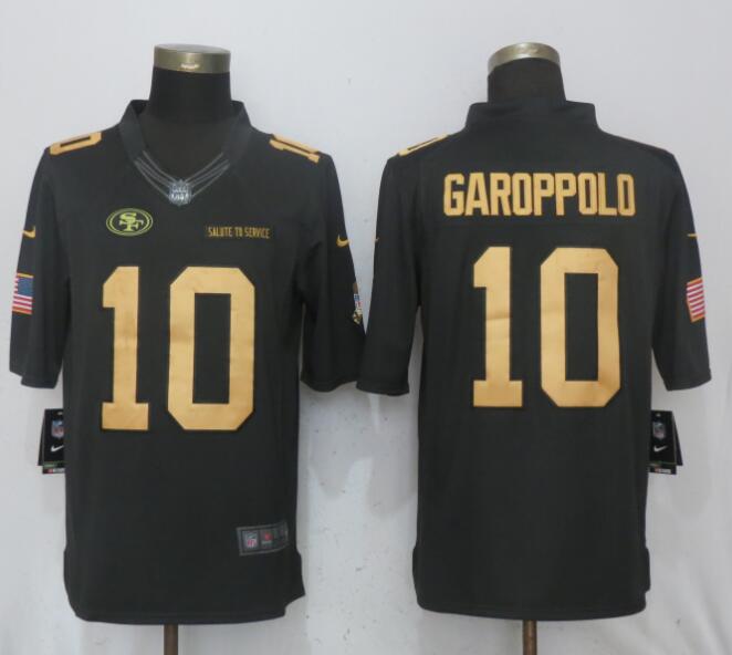 Men San Francisco 49ers #10 Garoppolo Gold Anthracite Salute To Service Nike Limited NFL Jerseys->philadelphia eagles->NFL Jersey
